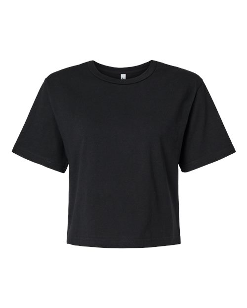 American Apparel 102 Women's Fine Jersey Boxy Tee, Black