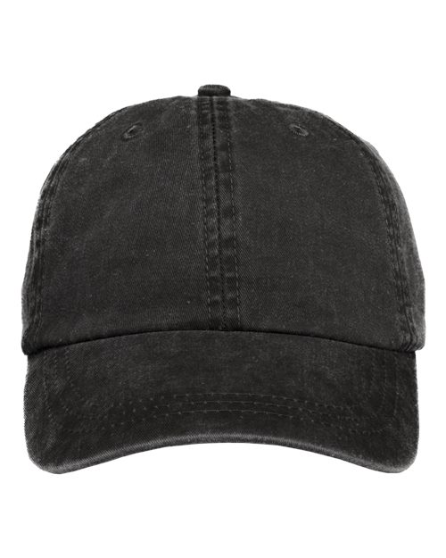 Adams Headwear LP101 Optimum Pigment-Dyed Dad Hat, Black