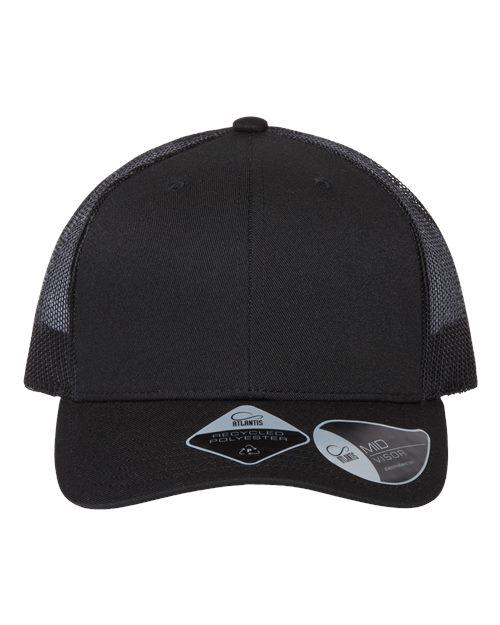 Atlantis Headwear BRYCE Sustainable Trucker Cap, Black/ Black