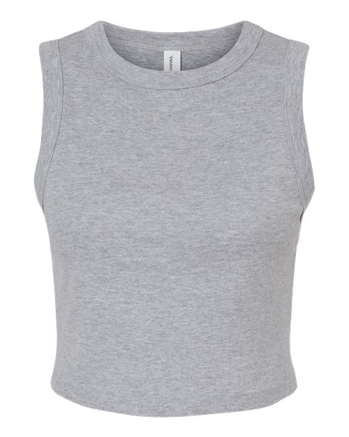 BELLA + CANVAS 1013 Women's Micro Rib Muscle Crop Tank, Athletic Heather