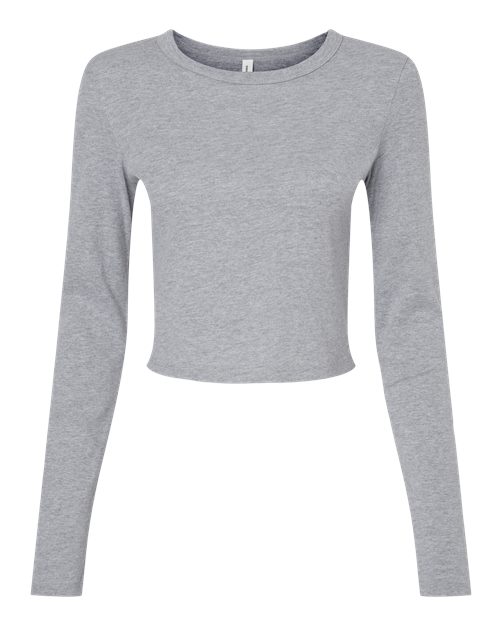 BELLA + CANVAS 1501 Women's Micro Rib Long Sleeve Baby Tee, Athletic Heather
