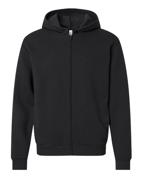 American Apparel RF497 Unisex ReFlex Fleece Full-Zip Hoodie Sweatshirt, Black