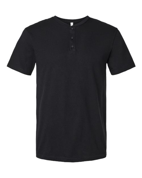 American Apparel 2004CVC Unisex CVC Henley Tee, Black
