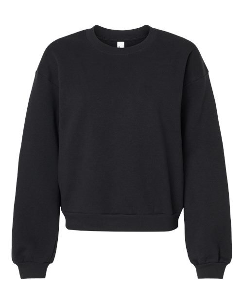 American Apparel RF494 Women's ReFlex Fleece Crewneck Sweatshirt, Black