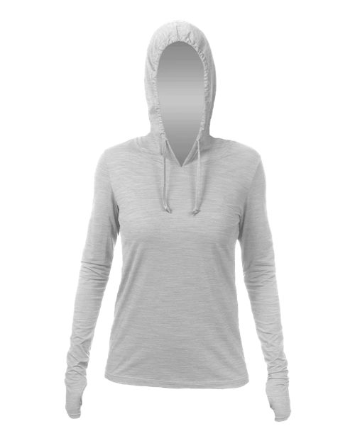 ANETIK WSBRZH0 Women's Breeze Tech Hooded Long Sleeve T-Shirt, Alloy Heathered