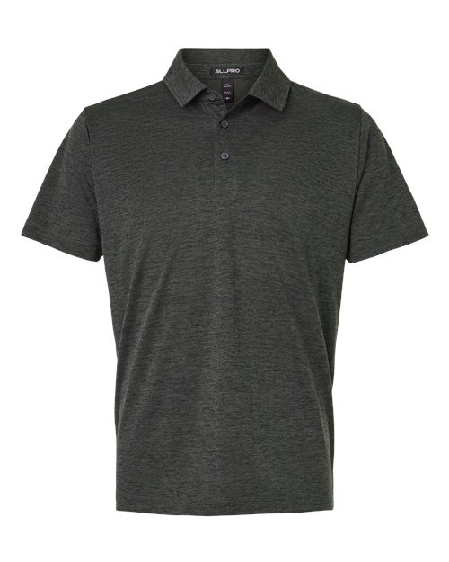 AllPro 4HM00 Men's Pro-Lock Performance Mélange Polo, Black Melange