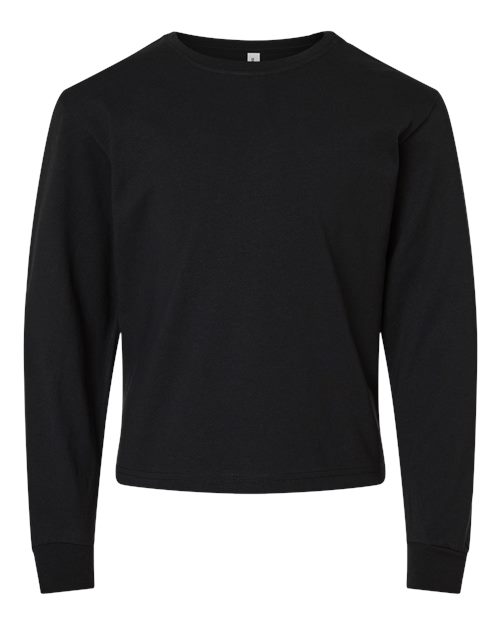 BELLA + CANVAS 3511Y Youth 6oz. Heavyweight Long Sleeve Tee, Black