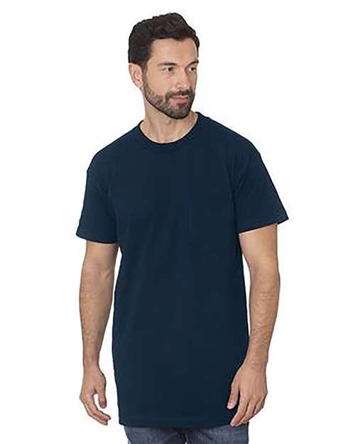 Bayside 7200T Men's Tall USA Made Pocket T-Shirt, Navy