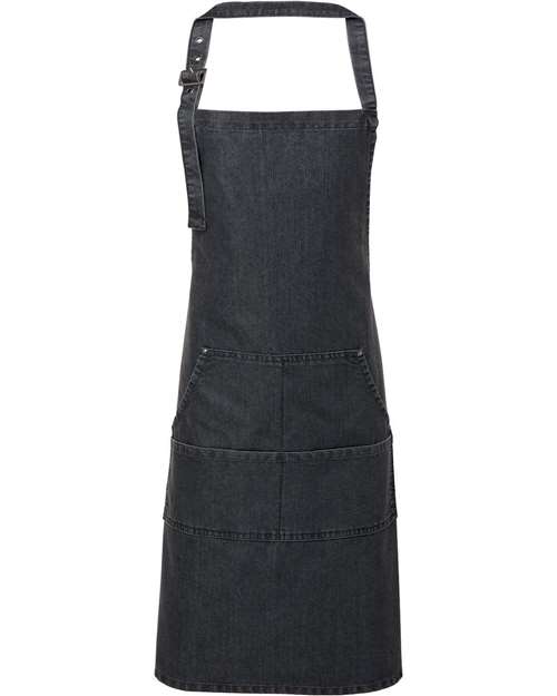 Artisan Collection by Reprime RP126 Jeans Stitch Denim Bib Apron, Black Denim