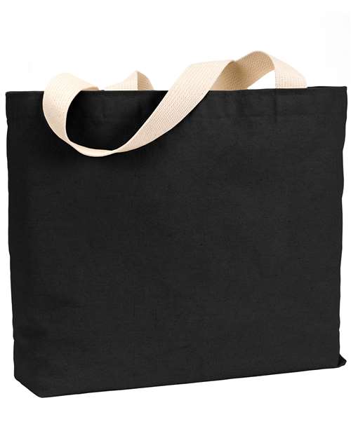 Bayside BS600 USA-Made Canvas Jumbo Tote Bag, Black