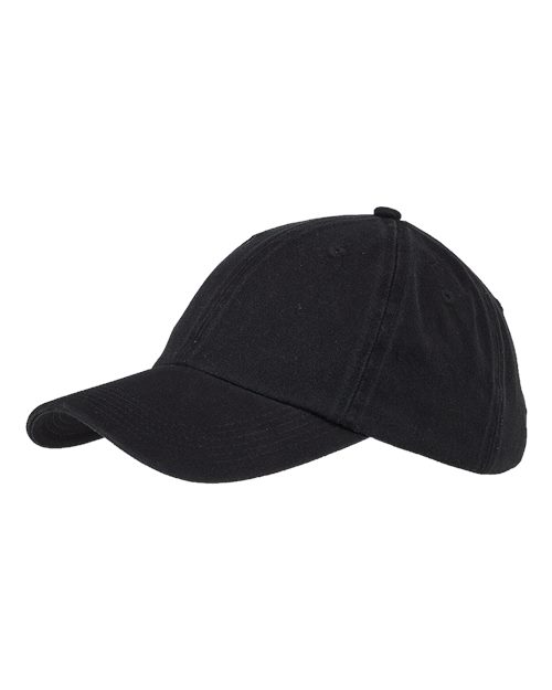 Big Accessories BX005 Washed Chino Cap, Black