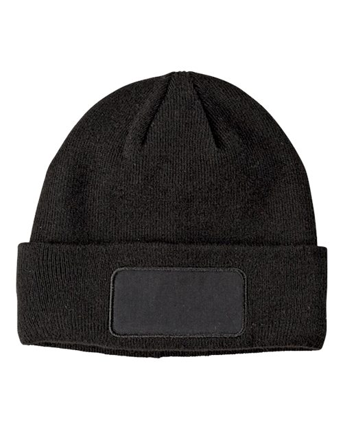 Big Accessories BA527 Patch Beanie, Black