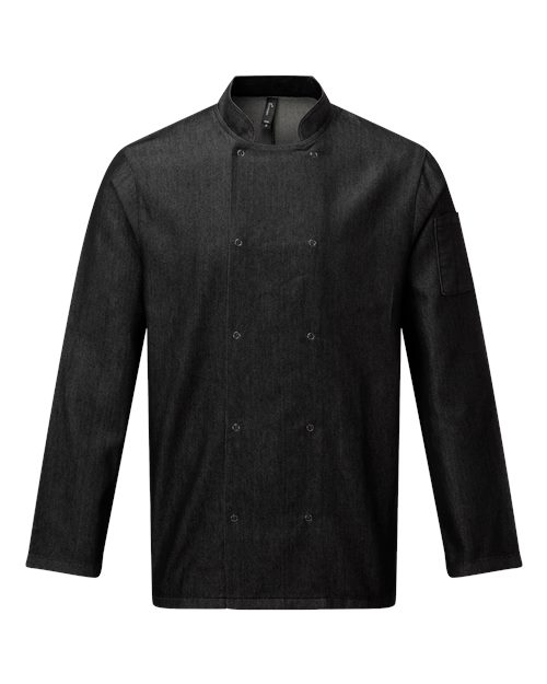 Artisan Collection by Reprime RP660 Unisex Denim Chef's Jacket, Black Denim