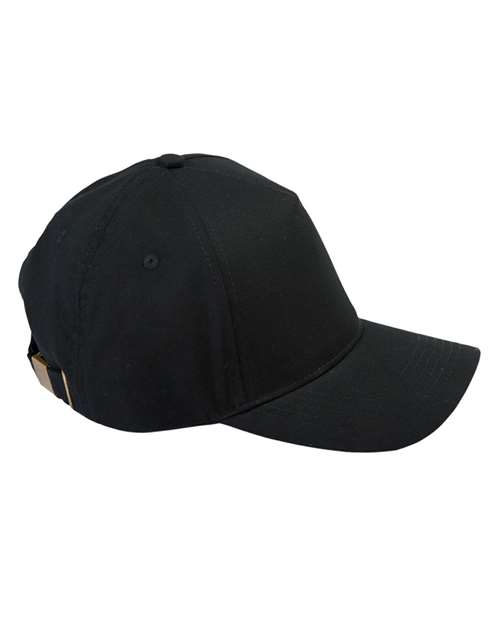 Big Accessories BX034 Five-Panel Brushed Twill Cap, Black