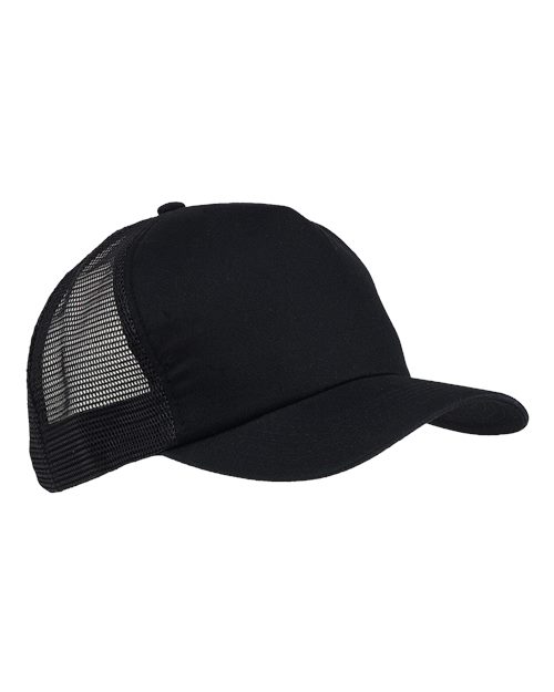 Big Accessories BX010 Twill Trucker Cap, Black