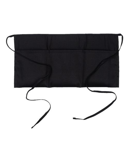 Big Accessories APR50 Waist Apron with Pockets, Black