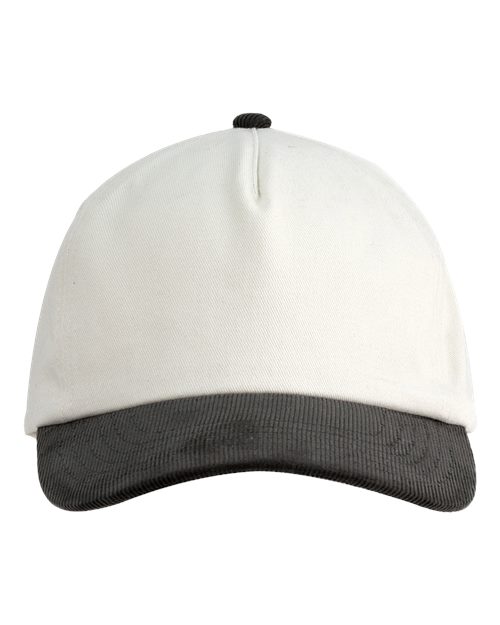 Big Accessories BA710 Corduroy Cap, Cream/ Black