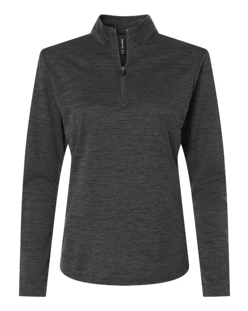 AllPro 4HM70L Women's Pro-Lock Performance Mélange Quarter-Zip Pullover, Black Melange