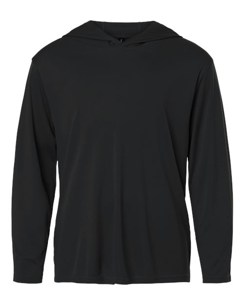 AllPro 48510Y Youth Pro-Lock Performance Hooded Long Sleeve T-Shirt, Black