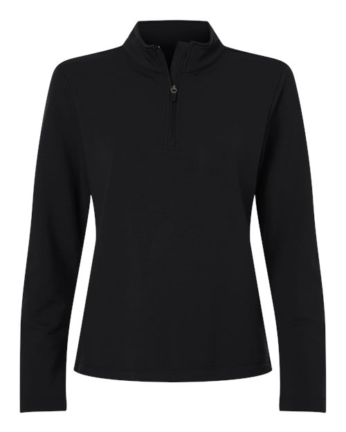 AllPro STF870L Women's Stretch Quarter-Zip Fleece Pullover, Black