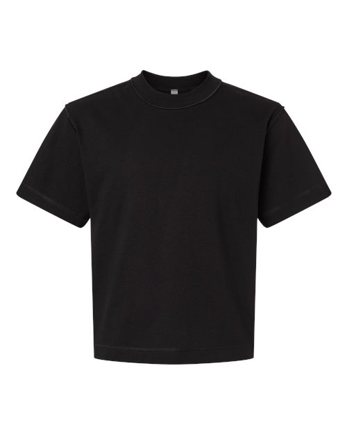 American Apparel 13ML0 Unisex Heavyweight Cotton Mid-Length Tee, Black