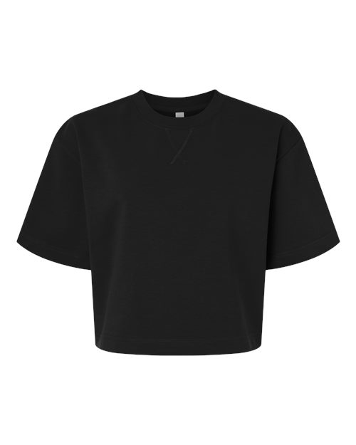 American Apparel FTCB0 Women's French Terry Mid-Length Boxy Top, Black