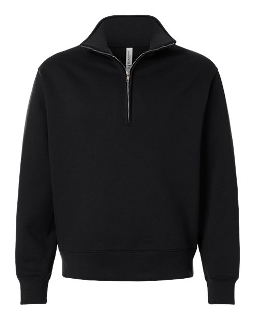 BELLA + CANVAS 4740 Unisex 10 oz Quarter-Zip Pullover Sweatshirt, Black