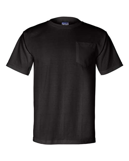 Bayside 3015 Unisex Union-Made Pocket T-Shirt, Black