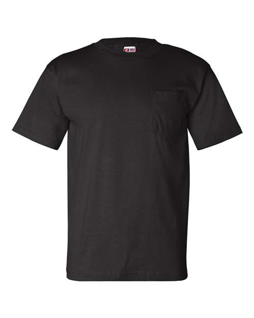 Bayside 7100 Unisex USA-Made Pocket T-Shirt, Black