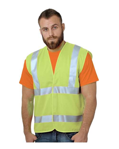 Bayside 3789 Unisex USA-Made Economy Class 2 ANSI Vest, Lime Green