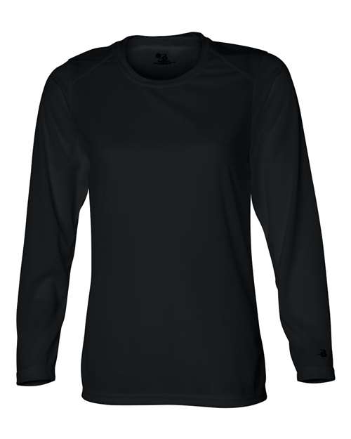 Badger 4164 Women's B-Core Long Sleeve T-Shirt, Black