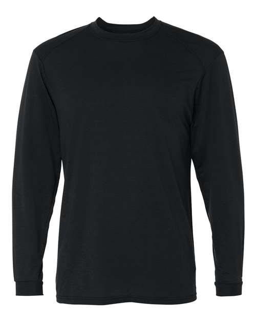 Badger 4804 Men's B-Tech Cotton-Feel Long Sleeve T-Shirt, Black