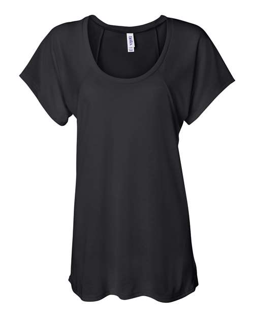 BELLA + CANVAS 8801 Women’s Flowy Raglan Tee, Black