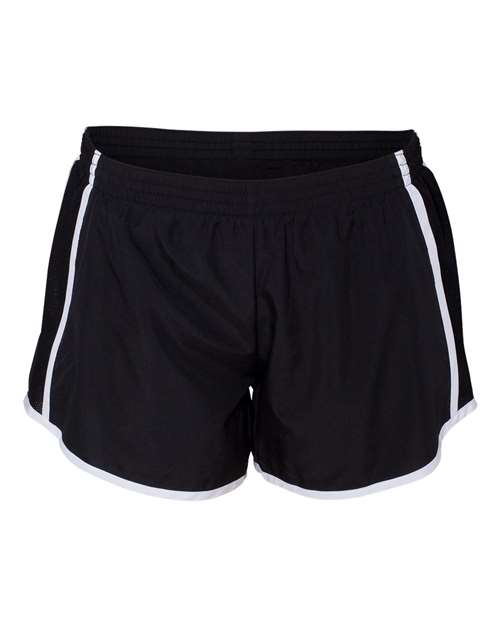 Augusta Sportswear 1265 Women's Pulse Team Running Shorts, Black/ Black/ White