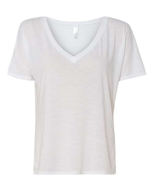 BELLA + CANVAS 8815 Women’s Slouchy V-Neck Tee, White