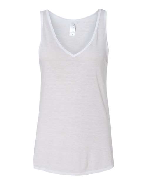 BELLA + CANVAS 8805 Women's Flowy V-Neck Tank, White