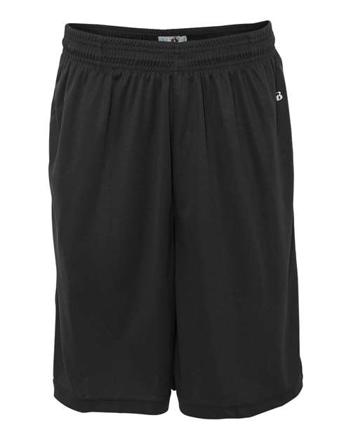 Badger 4119 Men's B-Core 10" Shorts with Pockets, Black