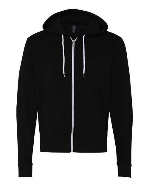 BELLA + CANVAS 3739 Unisex Sponge Fleece Full-Zip Hoodie Sweatshirt, Black