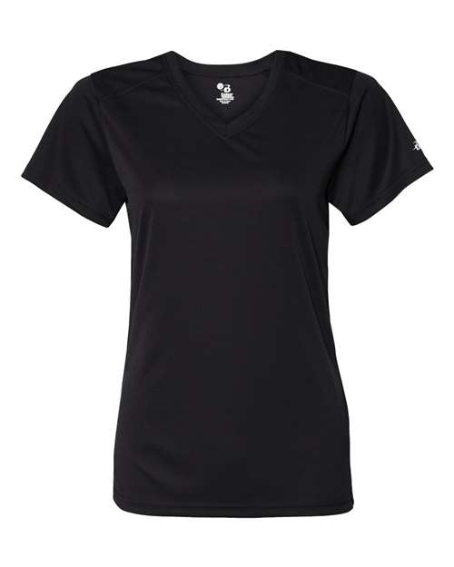 Badger 4162 Women’s B-Core V-Neck T-Shirt, Black