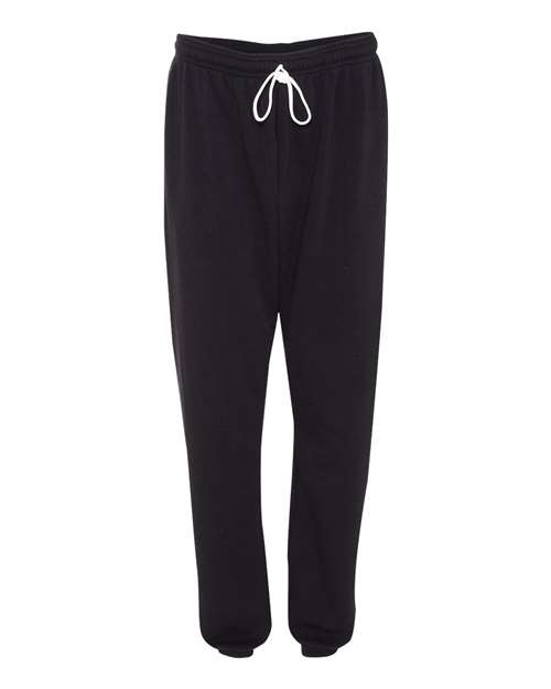 BELLA + CANVAS 3737 Unisex Sponge Fleece Long Scrunch Pants, Black