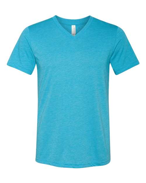 BELLA + CANVAS 3415 Unisex Triblend V-Neck Tee, Aqua Triblend