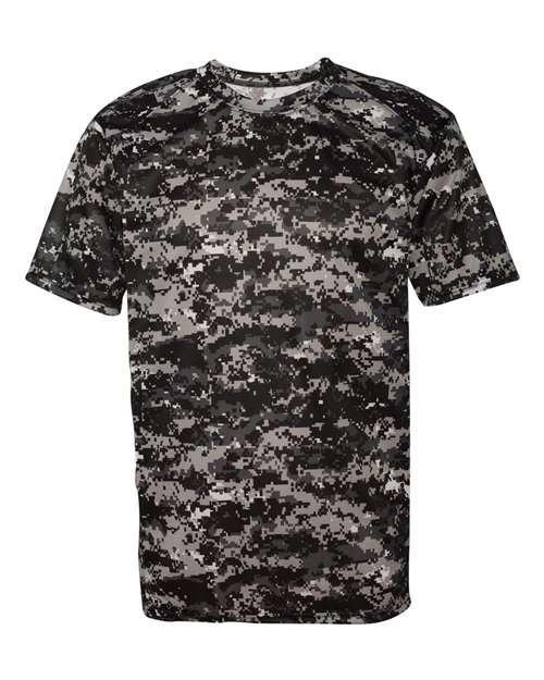 Badger 4180 Men's Digital Camo T-Shirt, Black Digital