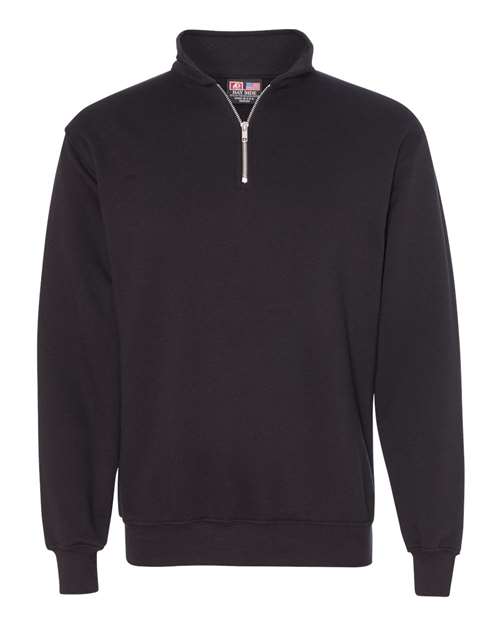 Bayside 920 Unisex USA-Made Quarter-Zip Sweatshirt, Black
