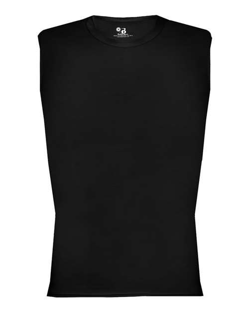 Badger 4631 Men's Pro-Compression Sleeveless T-Shirt, Black
