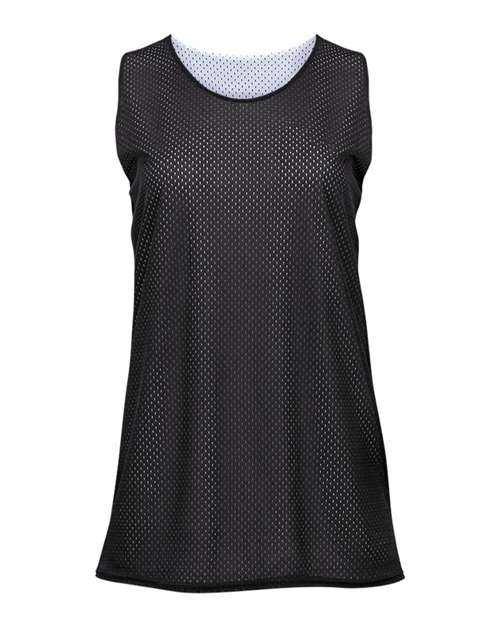 Badger 8978 Women's Pro Mesh Reversible Tank Top, Black/ White