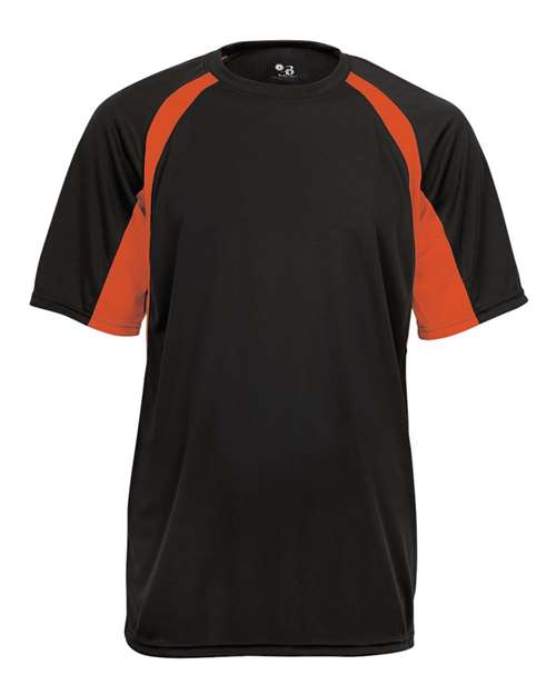 Badger 4144 Men's B-Core Hook T-Shirt, Black/ Burnt Orange