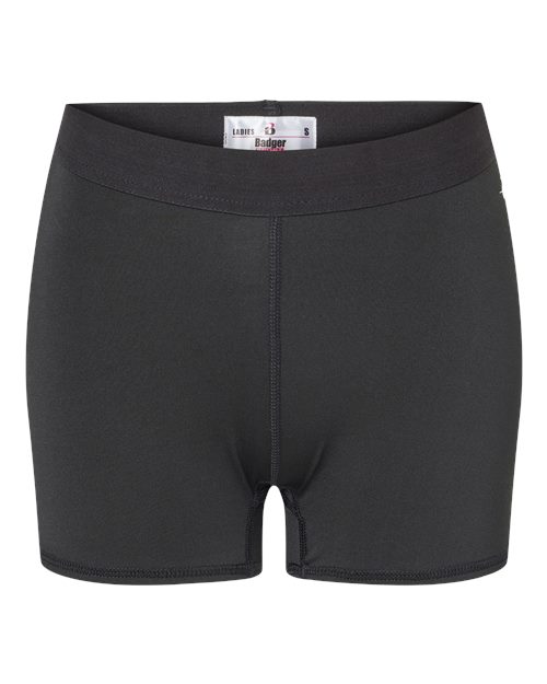 Badger 4629 Women’s 3" Pro-Compression Shorts, Black