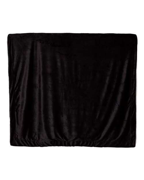 Alpine Fleece 8726 Oversized Mink Sherpa Blanket, Black