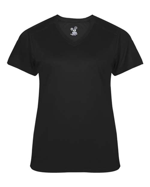 Badger 4062 Women's Ultimate SoftLock V-Neck T-Shirt, Black