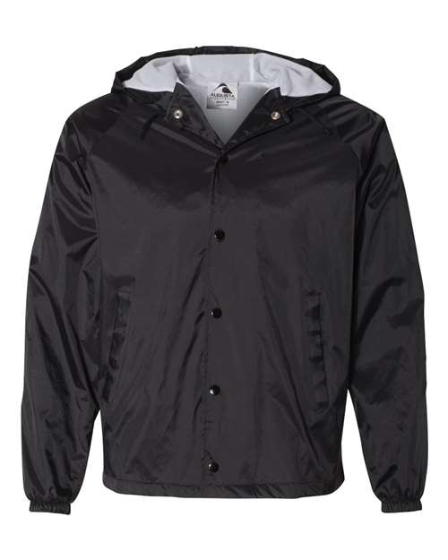 Augusta Sportswear 3102 Unisex Hooded Coach's Jacket, Black